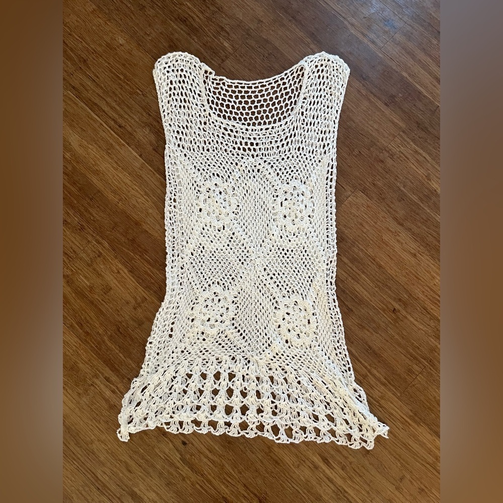 Handmade Crochet Dress/Cover Up, Sz S